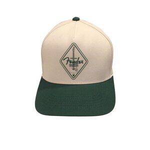 Fender X Lucky Brand Men's Adjustable Cream Green Baseball Hat